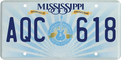 MS license plate AQC618