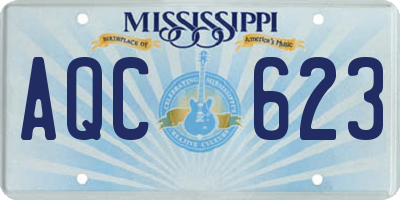 MS license plate AQC623