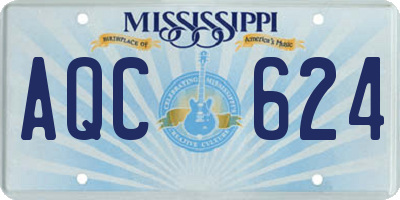 MS license plate AQC624