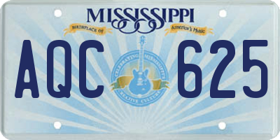 MS license plate AQC625