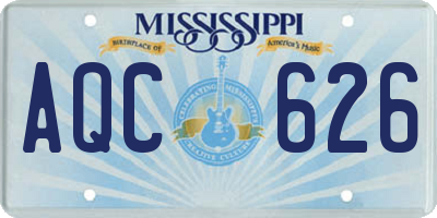 MS license plate AQC626