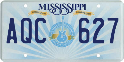 MS license plate AQC627
