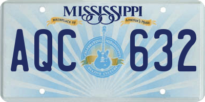 MS license plate AQC632