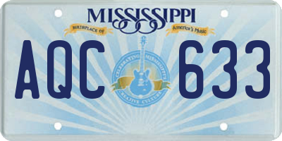 MS license plate AQC633