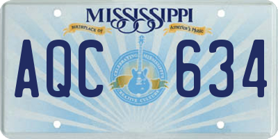 MS license plate AQC634