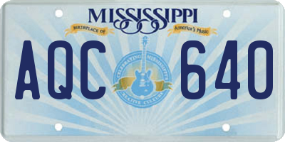 MS license plate AQC640