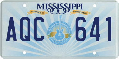 MS license plate AQC641