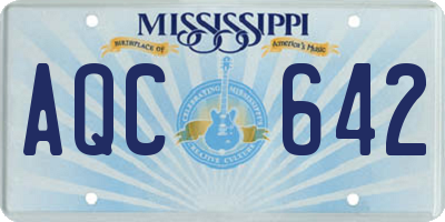 MS license plate AQC642