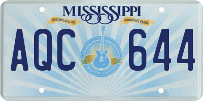 MS license plate AQC644