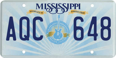 MS license plate AQC648