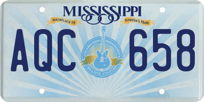 MS license plate AQC658