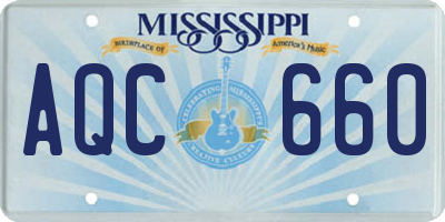 MS license plate AQC660