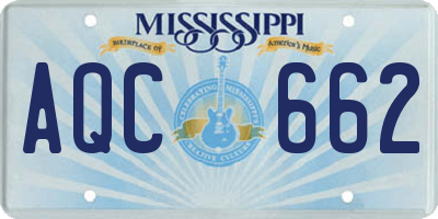 MS license plate AQC662