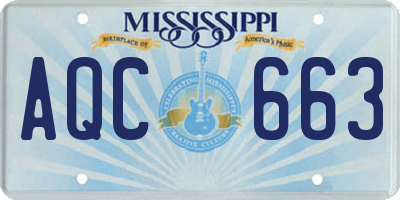 MS license plate AQC663