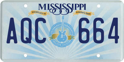 MS license plate AQC664