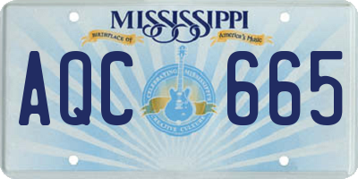 MS license plate AQC665