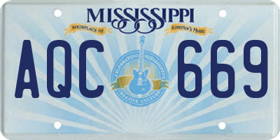 MS license plate AQC669