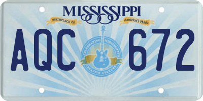 MS license plate AQC672