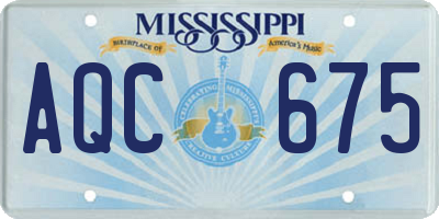 MS license plate AQC675