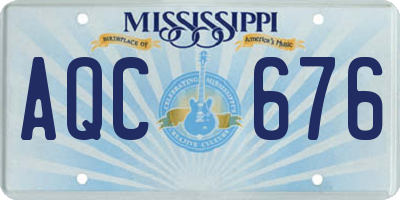 MS license plate AQC676