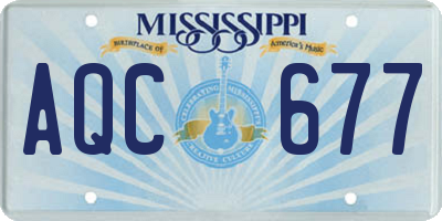 MS license plate AQC677