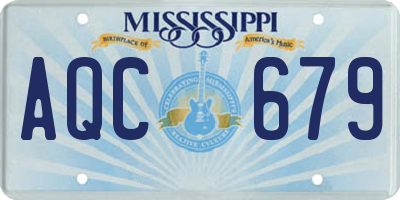 MS license plate AQC679