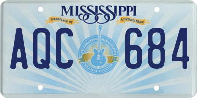 MS license plate AQC684