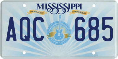 MS license plate AQC685