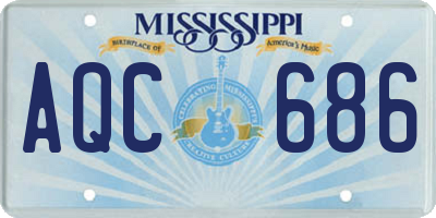 MS license plate AQC686