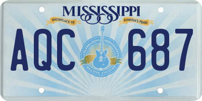 MS license plate AQC687