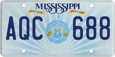 MS license plate AQC688