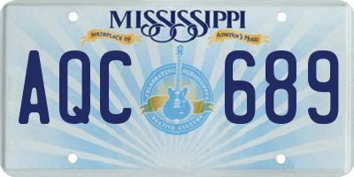 MS license plate AQC689