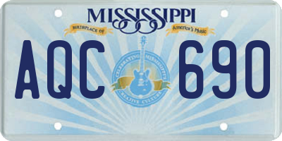 MS license plate AQC690