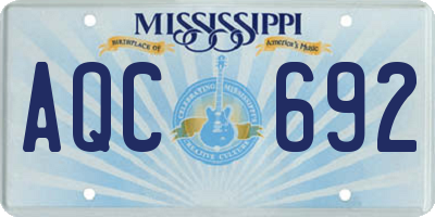 MS license plate AQC692