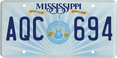 MS license plate AQC694