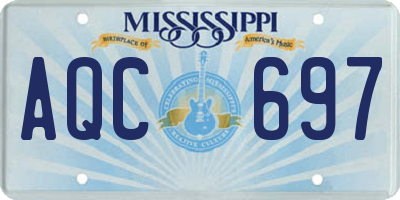 MS license plate AQC697