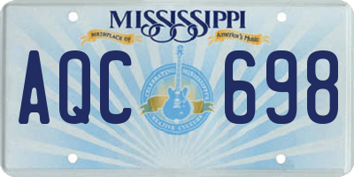 MS license plate AQC698