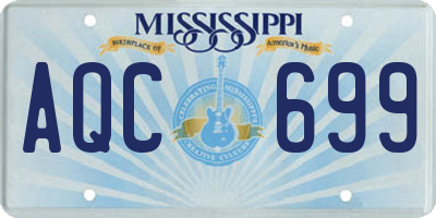 MS license plate AQC699