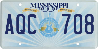 MS license plate AQC708