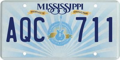MS license plate AQC711