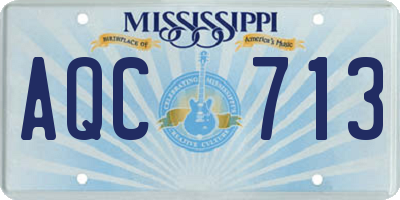MS license plate AQC713