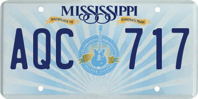 MS license plate AQC717