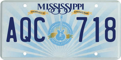 MS license plate AQC718