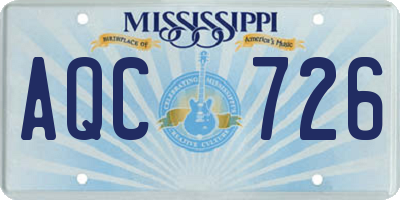 MS license plate AQC726