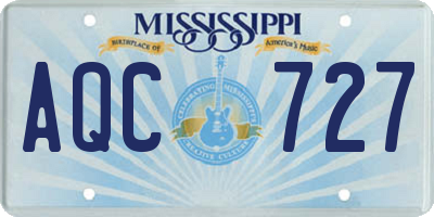 MS license plate AQC727