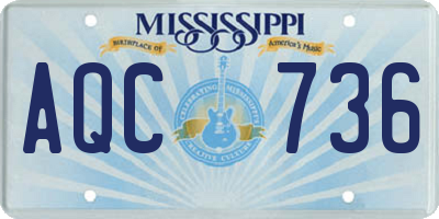MS license plate AQC736