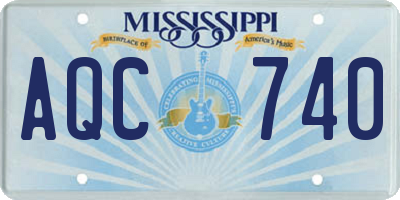 MS license plate AQC740