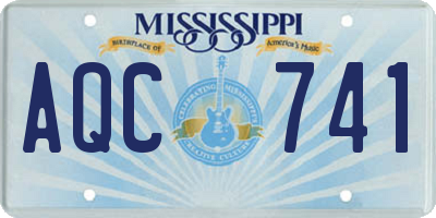 MS license plate AQC741