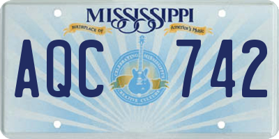 MS license plate AQC742