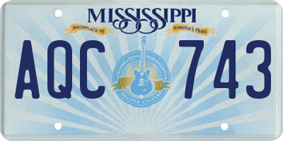 MS license plate AQC743
